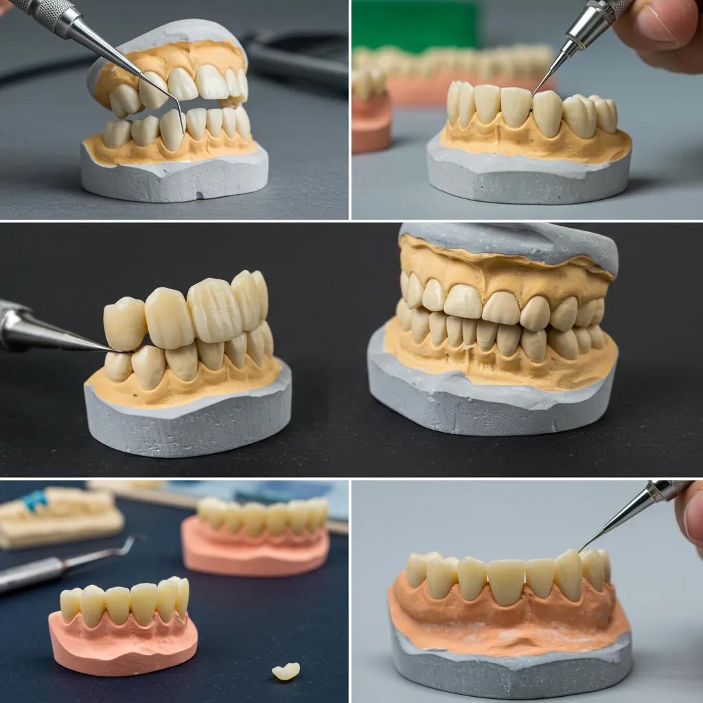 Technician crafting dental restorations in a high-tech dental lab